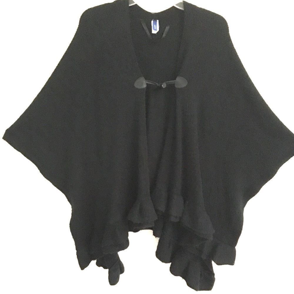 Apt.9 Black fleece like cape one size